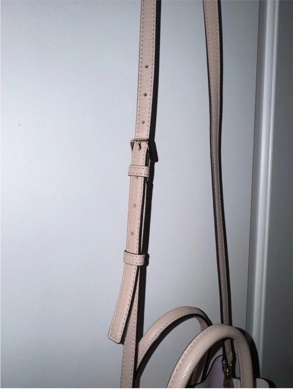 kate spade Taupe Pink Leather Crossbody Satchel EUC